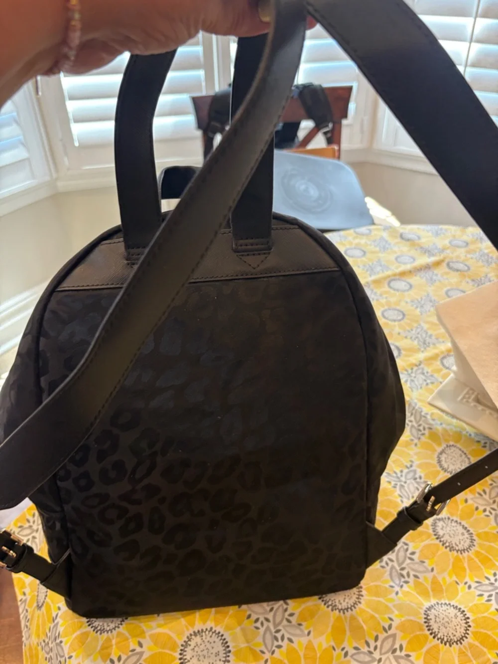 Black Leopard-Pattern Backpack - Women's Everyday Bag - Picture 3 of 5